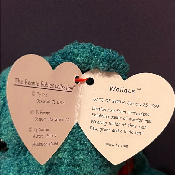 Ty Beanie Baby Bear - Wallace - Picture 2 of 3